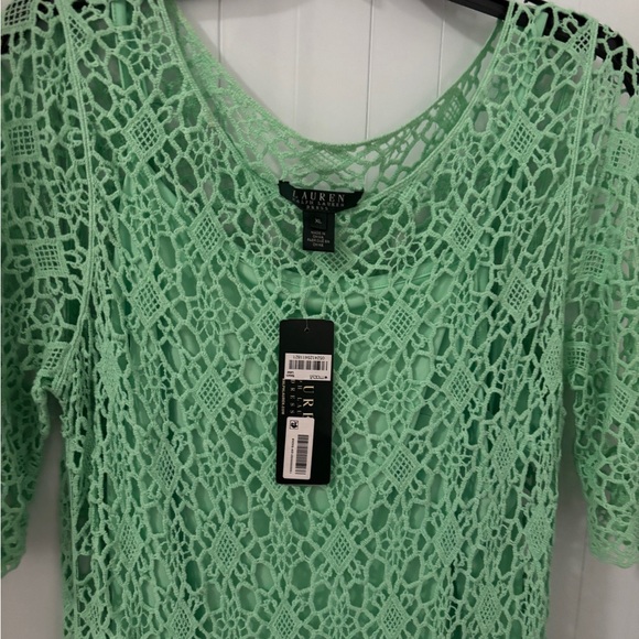 Polo Ralph Lauren,Elegant Green Lace Dress - Picture 2 of 4